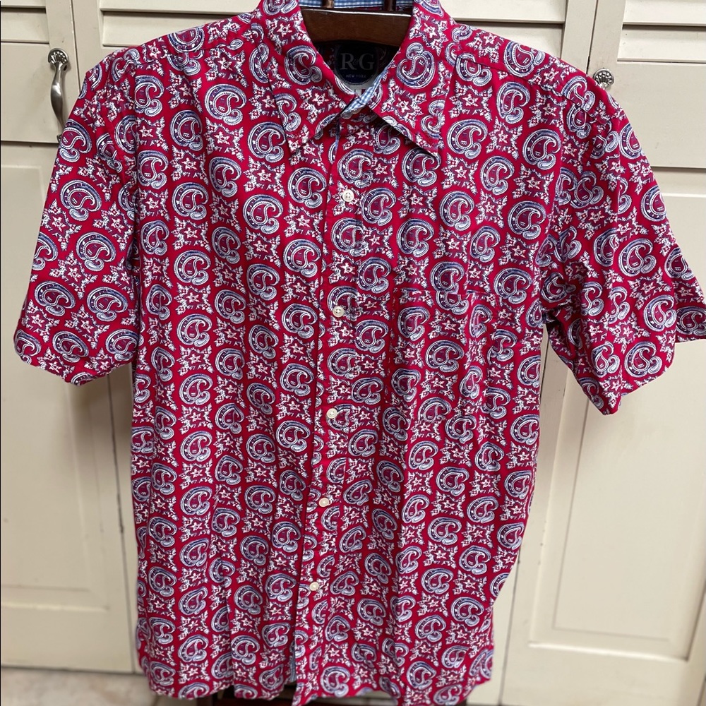 London R&G New York Men’s Short Sleeve 100% Cotton Short Sleeve Shirt Size Large